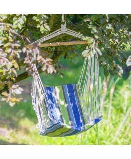 Krzesło brazylijskie 100 x 50 cm dark blue/limonka PATIO