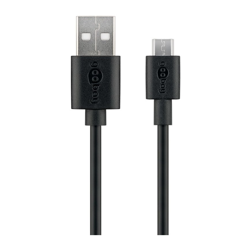Goobay 46800 USB kabelis 1 m USB 2.0 USB A USB B Melns