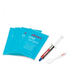 Akasa TIM Wipe Kit Reinigungstücher+ Wärmeleitpaste jäähdytyslevyn yhdiste Lämpötahna 2,4 W/m·K