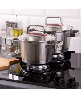 Pot set na indukcję Selection 8 - elementowy with pan AMBITION + FREE