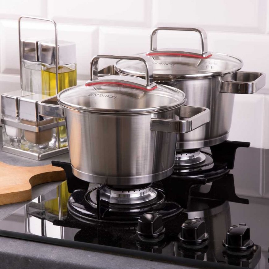 Pot set na indukcję Selection 8 - elementowy with pan AMBITION + FREE