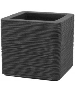 Donica ogrodowa ryflowana Kubus 38.5 x 38.5 x 33 cm anthracite PATIO