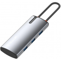 Tellur USB-C hub, PD 3.0 100W, HDMI, 3xUSB 3.0 pilkas
