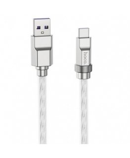 Silicone cable HOCO Type-A - Type-C, 100W, transparent, 1m