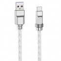 Silicone cable HOCO Type-A - Type-C, 100W, transparent, 1m