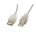 Lanberg CA-USBE-12CC-0018-TR USB кабель 1,8 m USB 2.0 USB A Прозрачный Lanberg CA-USBE-12CC-0018-TR USB кабель 1,8 m USB 2.0 USB A Прозрачный