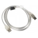 Lanberg CA-USBE-12CC-0018-TR USB-kaapeli 1,8 m USB 2.0 USB A Läpinäkyvä Lanberg CA-USBE-12CC-0018-TR USB-kaapeli 1,8 m USB 2.0 USB A Läpinäkyvä