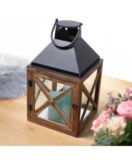 Myhome Lampion Dark Wood 28,5 x 28,5 x 50 cm MY HOME