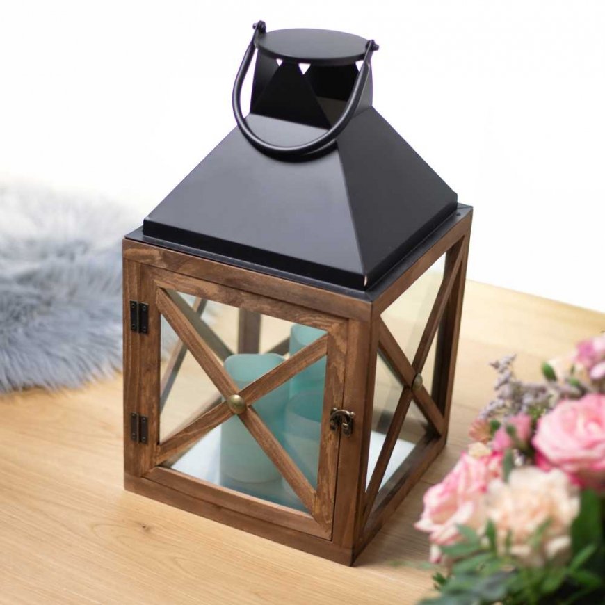 Myhome Lampion Dark Wood 28.5