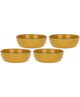 Rose&Tulipani Set of 4 misek do sałatek Concerto Ocra - Yellow, 20 cm