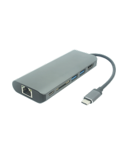 15-in-1 USB-C docking station DELTACO, supports 3 screens, 2x HDMI, DP, USB-C, USB-A, RJ45, SD / USBC-HDMI29 / 1902424
