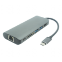15-in-1 USB-C docking station DELTACO, supports 3 screens, 2x HDMI, DP, USB-C, USB-A, RJ45, SD / USBC-HDMI29 / 1902424