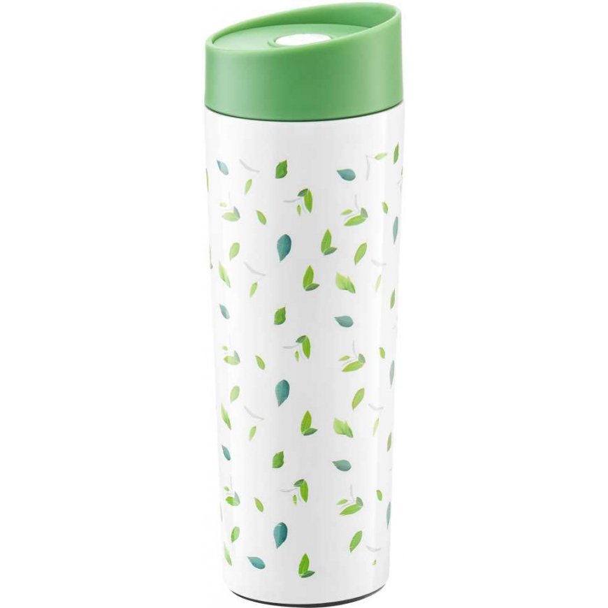 Thermos mug in stainless steel Bizet Tiny Leaves 340 ml AMBITION