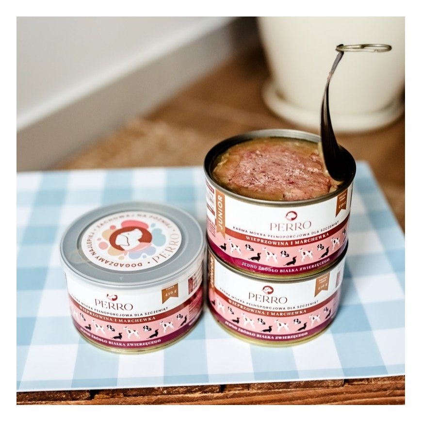 PERRO Junior Pork porgandiga - märg koeratoit - 410g – 3