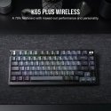 Corsair K65 PLUS WIRELESS 75 % RGB tastatūra Speļu RF bezvadu + USB QWERTZ Vācu Melns Corsair K65 PLUS WIRELESS 75 % RGB tastatūra Speļu RF bezvadu + USB QWERTZ Vācu Melns