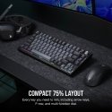 Corsair K65 PLUS WIRELESS 75 % RGB klaviatuur Mängimine RF juhtmeta + USB QWERTZ Saksa keel Must Corsair K65 PLUS WIRELESS 75 % RGB klaviatuur Mängimine RF juhtmeta + USB QWERTZ Saksa keel Must