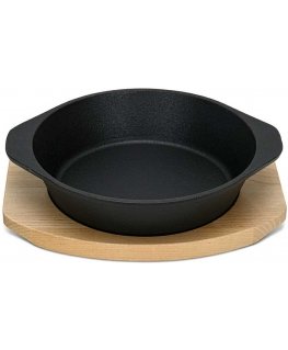 Fissman Cast iron pan 19 cm on a wooden stand
