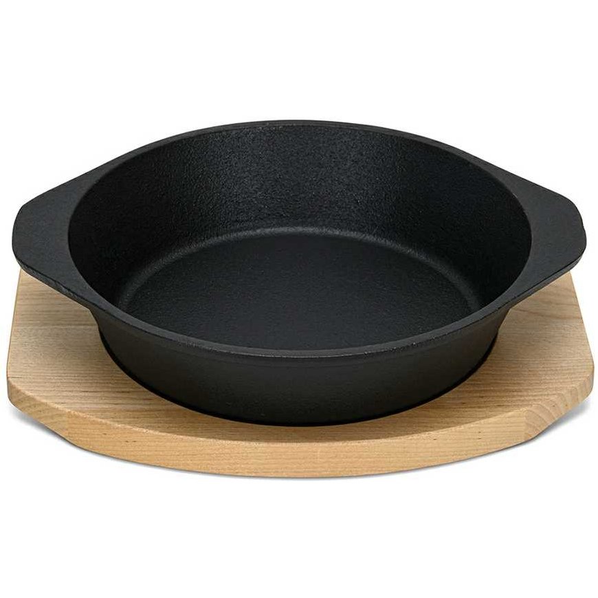 Fissman Cast iron pan 19 cm on a wooden stand