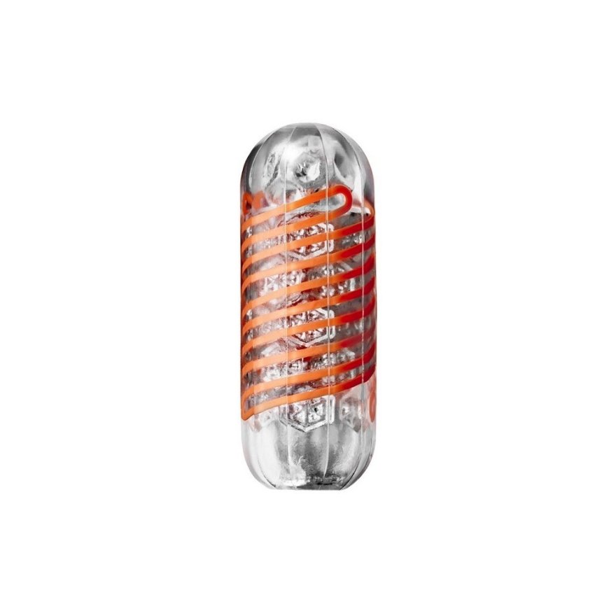 Tenga Spinner Hexa 02 Kabatas masturbators Oranžs, Caurspīdīgs Elastomērs