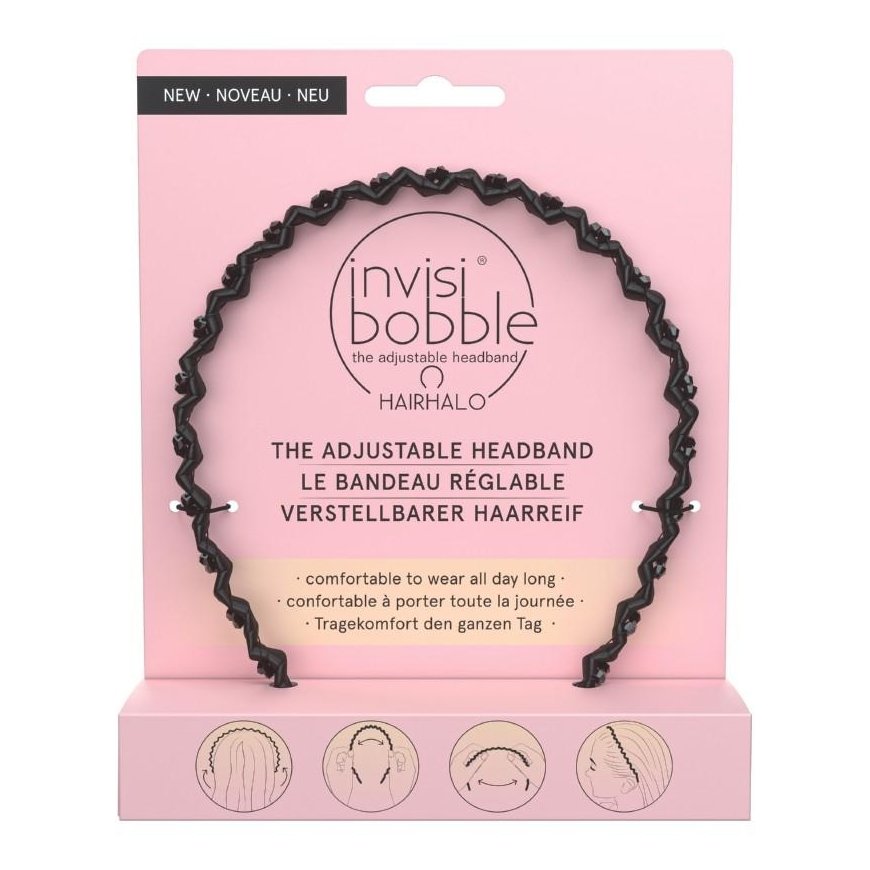 Lankelis plaukams Invisibobble Hairhalo True Dark Sparkle, juodas