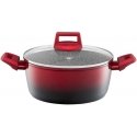 Aluminum pot with lid Ombre Red 24 cm 4.3 l AMBITION
