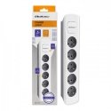 Qoltec 50296 удлинитель 1,8 m 5 розетка(и) Для помещений Серый, Белый Qoltec 50296 удлинитель 1,8 m 5 розетка(и) Для помещений Серый, Белый