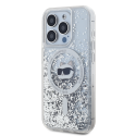 Dėklas Karl Lagerfeld KLHMP15LLGCHSGH iPhone 15 Pro 6.1" hardcase transparent Liquid Glitter Choupette Head Magsafe