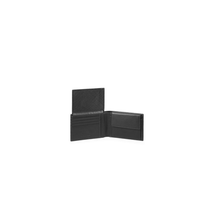 Piquadro Piquadro, City, Leather, Wallet, Coin Holder, PU1392UB00R-N, Black, For Men