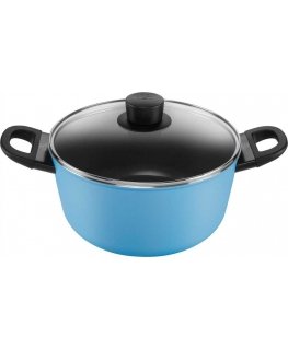 Induction pot with lid Ballarini Caprera - 24 cm, Blue