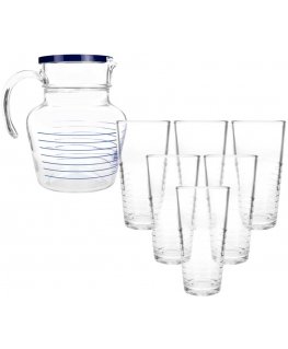 Set of 6 szklanek with dzbankiem 1.4 l Florero Rynglit Blue LUMINARC