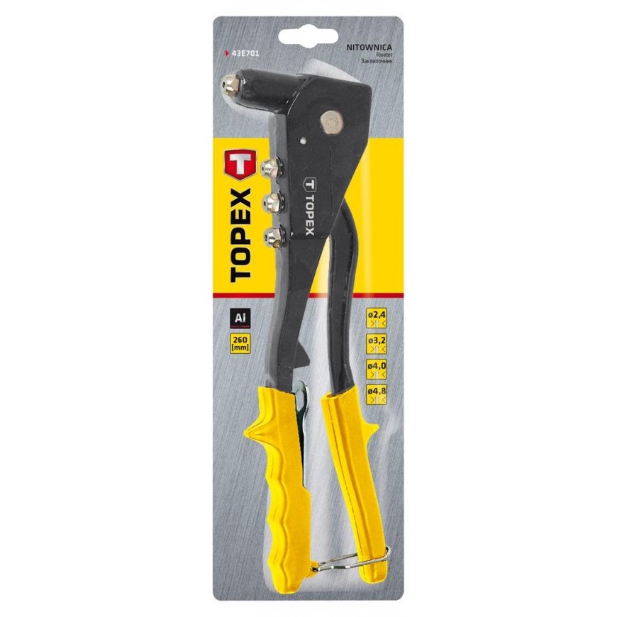Topex Kniedė aliuminio kniedėms 2,4 / 3,2 / 4,0 / 4,8 mm – 2