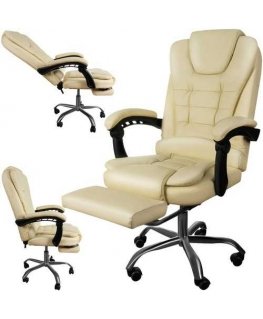 Office chair with footrest - white Malatec 23287