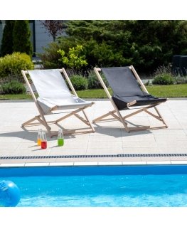 Leżak sodo drewniany Gozo Komfort gray PATIO