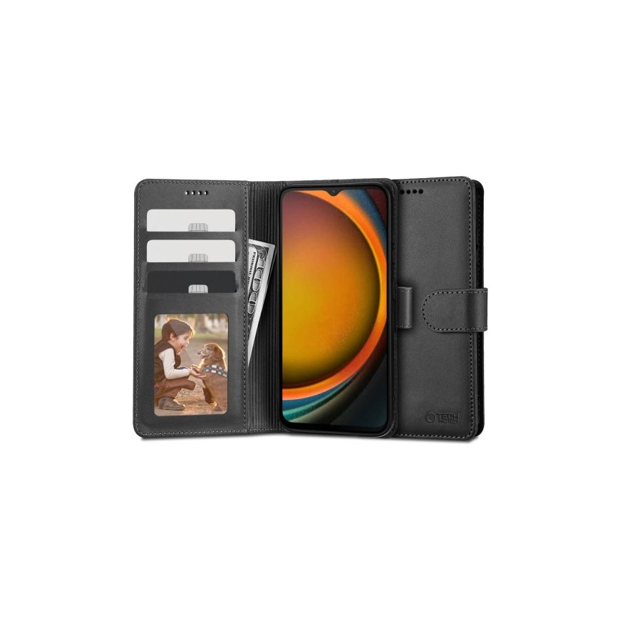 Kaardivahega mobiiliümbris Tech-Protect Xcover7 Wallet, must