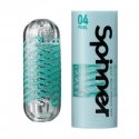 Tenga Spinner - 04 Pixel Vīriešu masturbators Zils, Caurspīdīgs