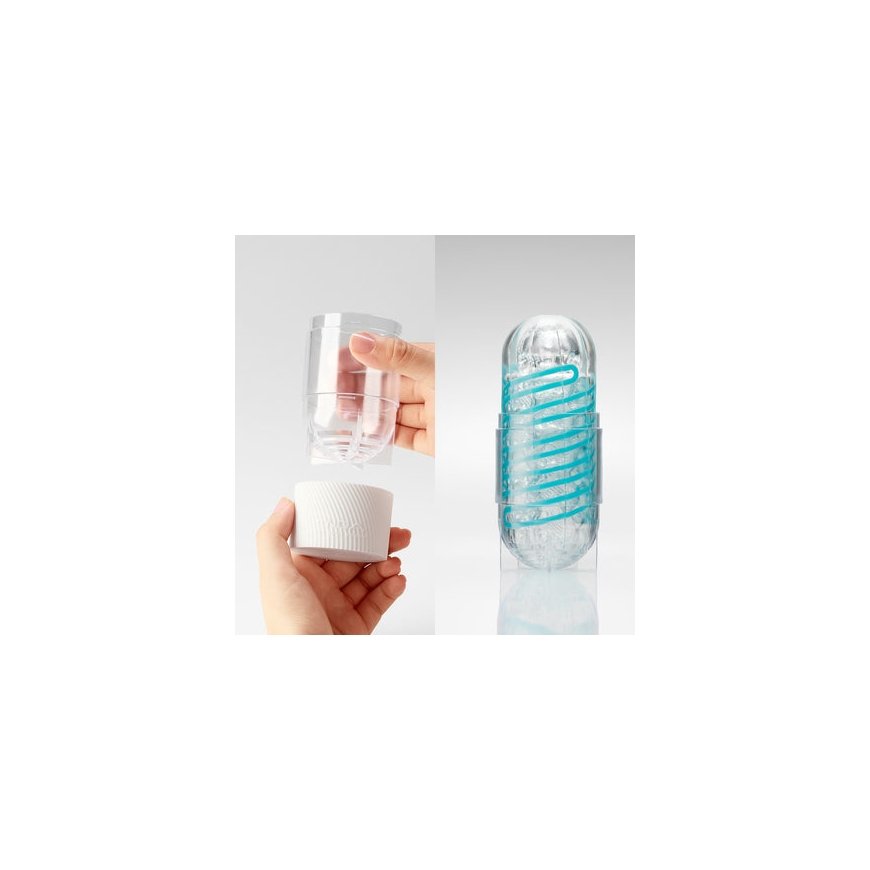 Tenga Spinner - 04 Pixel Male stroker Sininen, Läpinäkyvä – 4
