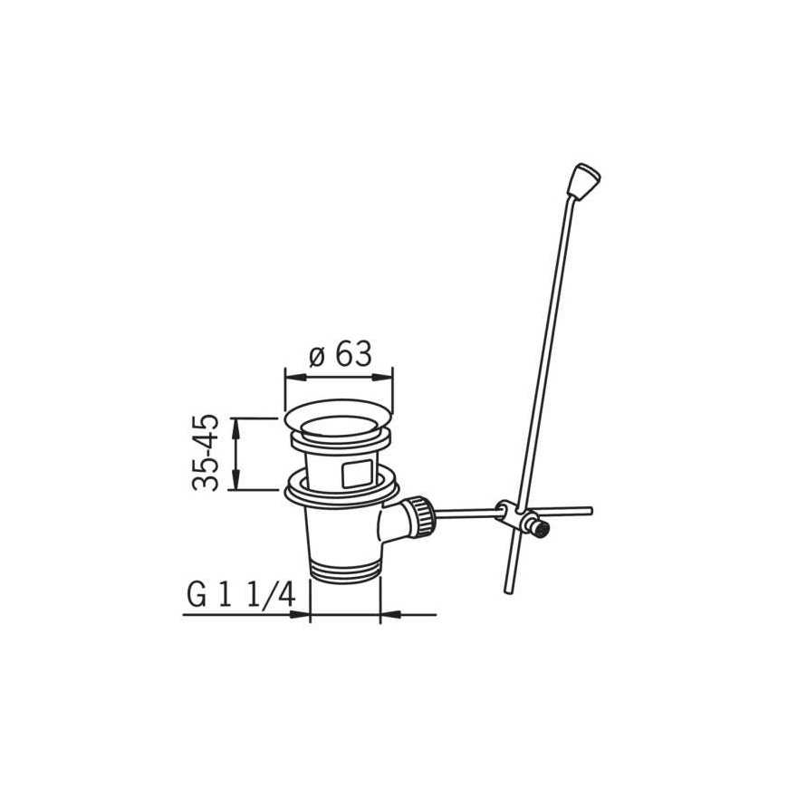 Bottom valve Oras 552051, Ø 63 mm – 4
