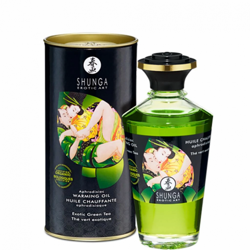 Shunga - Aphrodisiac Warming Oil Žalias Tea 100 ml – 3