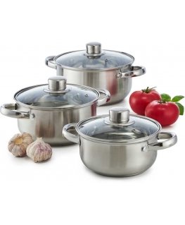 Pot set Tully 6-element DOMOTTI in stainless steel