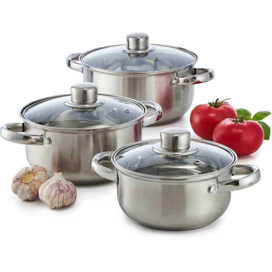 Pot set Tully 6-element DOMOTTI in stainless steel