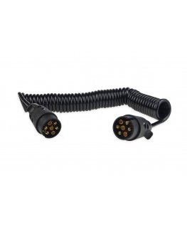Electric spiral cable with plugs 7 pins 12v 6 m amio-02390