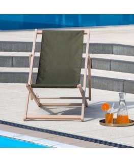 Gozo Classic khaki PATIO sodo wooden deckchair