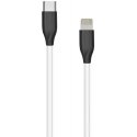 Extra Digital Silikoninis kabelis USB Type-C - Lightning (baltas, 1m)