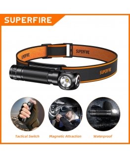 2-in-1 Headlamp Superfire TH04, 600lm, USB-C