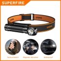 2-in-1 Headlamp Superfire TH04, 600lm, USB-C
