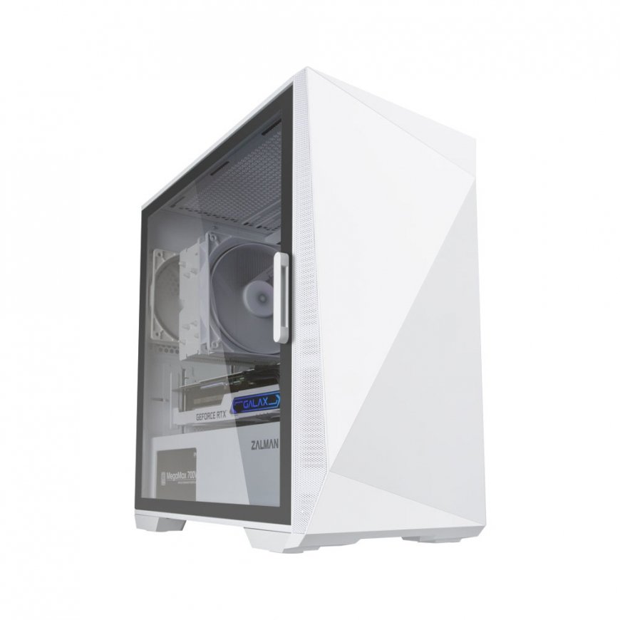 Zalman Z1 Iceberg White - mATX Mid Tower PC Case/Pre-installed fan 2 x 120mm in Mini Tower Valkoinen