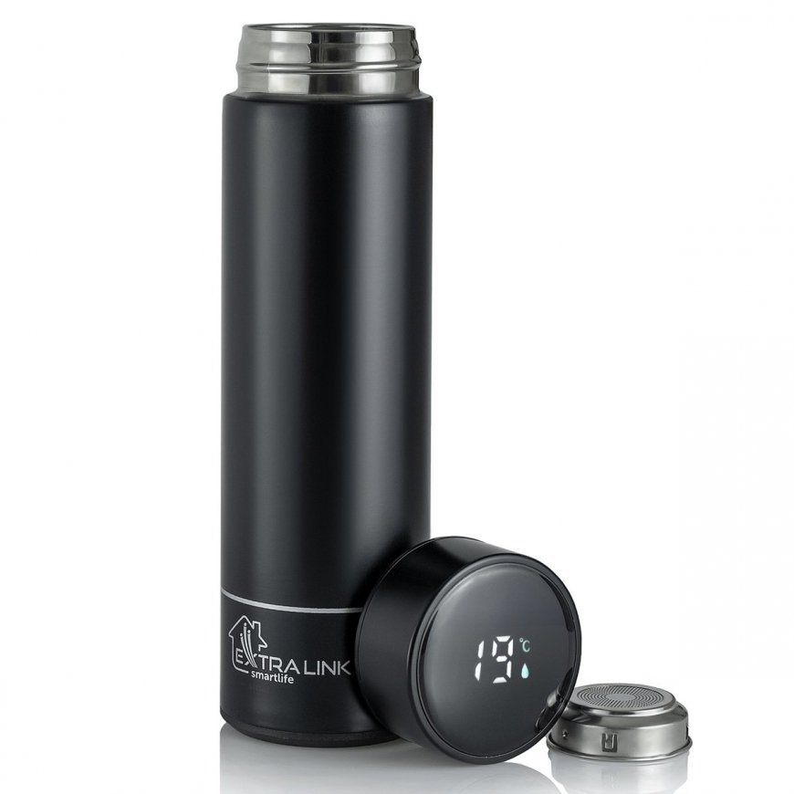 Extralink MUG-SMART500 BLACK krūze ceļojumiem 500 ml Melns Nerūsējošs tērauds
