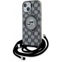 Karl Lagerfeld IML Monogram Crossbody K&CH Heads MagSafe dėklas, skirtas iPhone 15 Juodas Karl Lagerfeld IML Monogram Crossbody K&CH Heads MagSafe dėklas, skirtas iPhone 15 Juodas