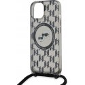 Karl Lagerfeld IML Monogram Crossbody K&CH Heads MagSafe dėklas, skirtas iPhone 15 Juodas Karl Lagerfeld IML Monogram Crossbody K&CH Heads MagSafe dėklas, skirtas iPhone 15 Juodas