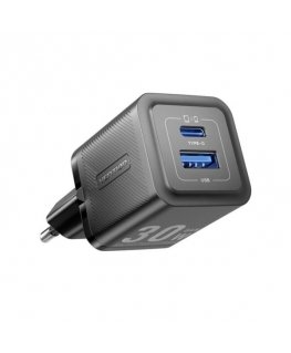 Wall charger, Vention, FEQB0-EU, USB-C, USB- A, 30W|30W, GaN (b